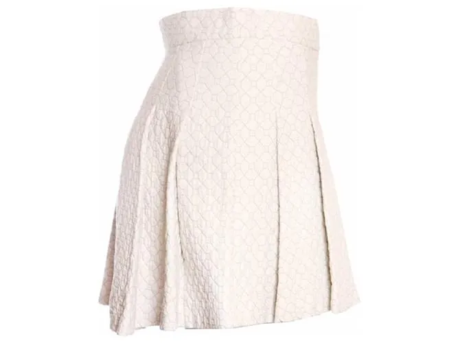 Autre Marque 10 cruce de Derek Lam INTERMIX, beige/falda plisada blanquecina en talla 0/XS. Blanco 