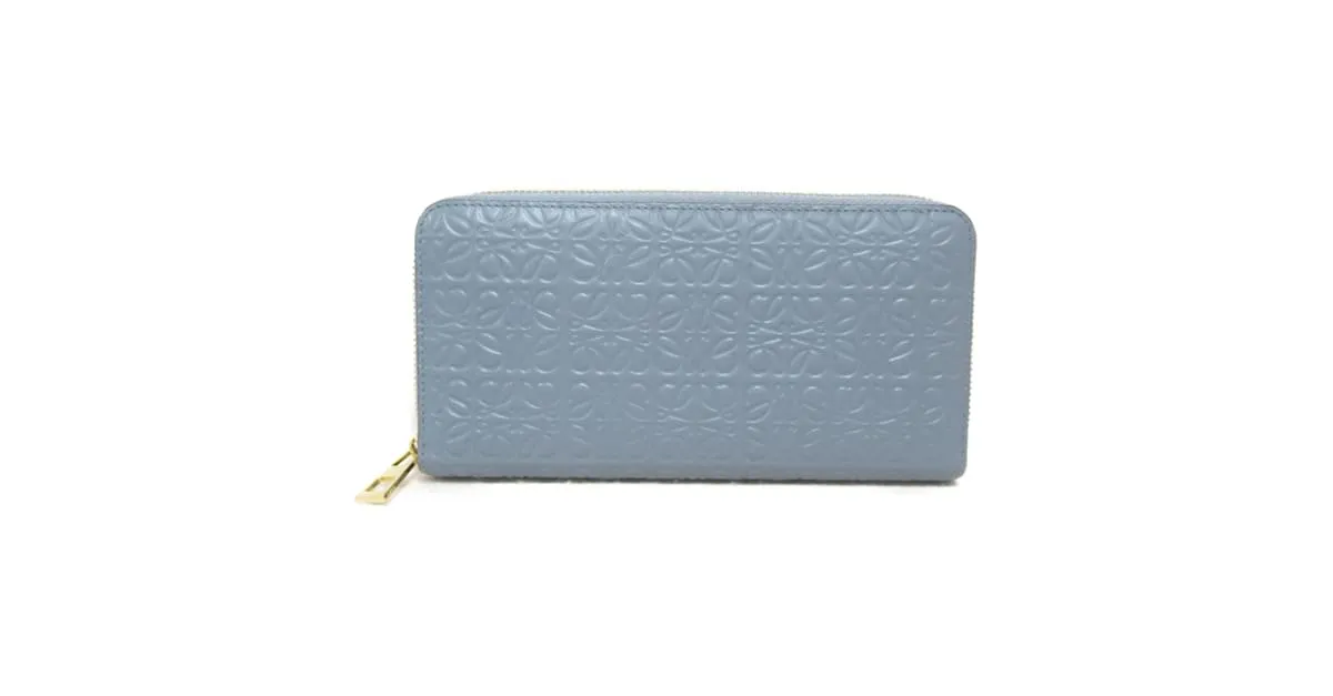 Billetera bifold de cuero azul Loewe 