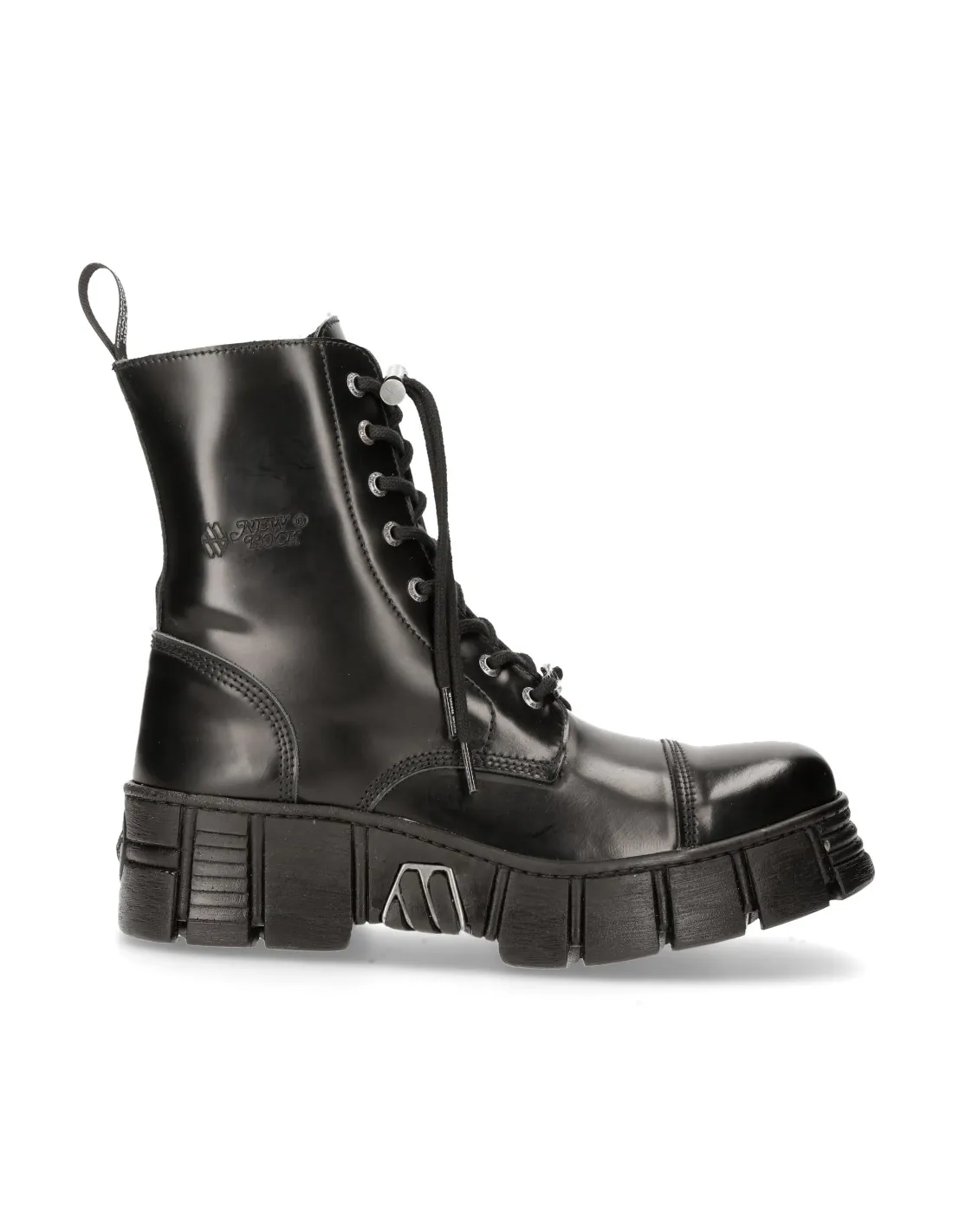 BOOT BLACK TOWER WITH LACES M-WALL126N-C1