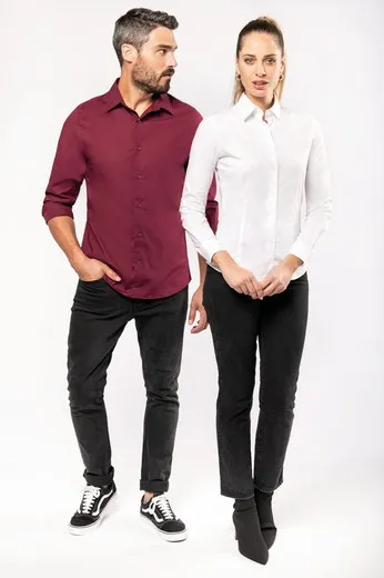CAMISA STRETCH MANGA LARGA MUJER