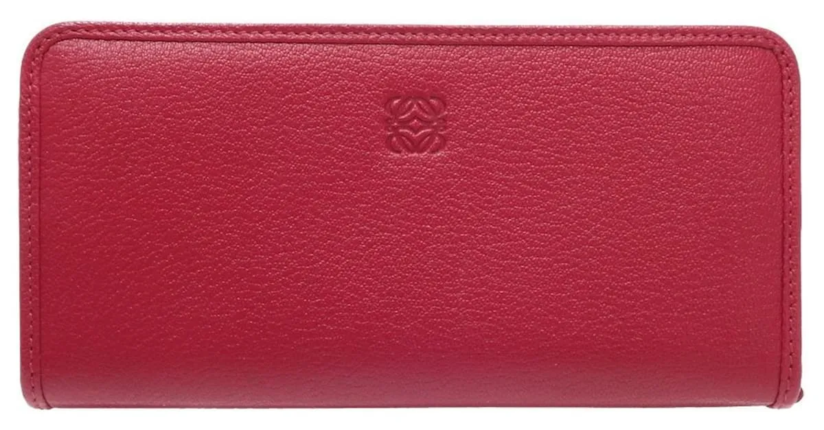 Cartera Larga Loewe en Cuero Rojo Roja 