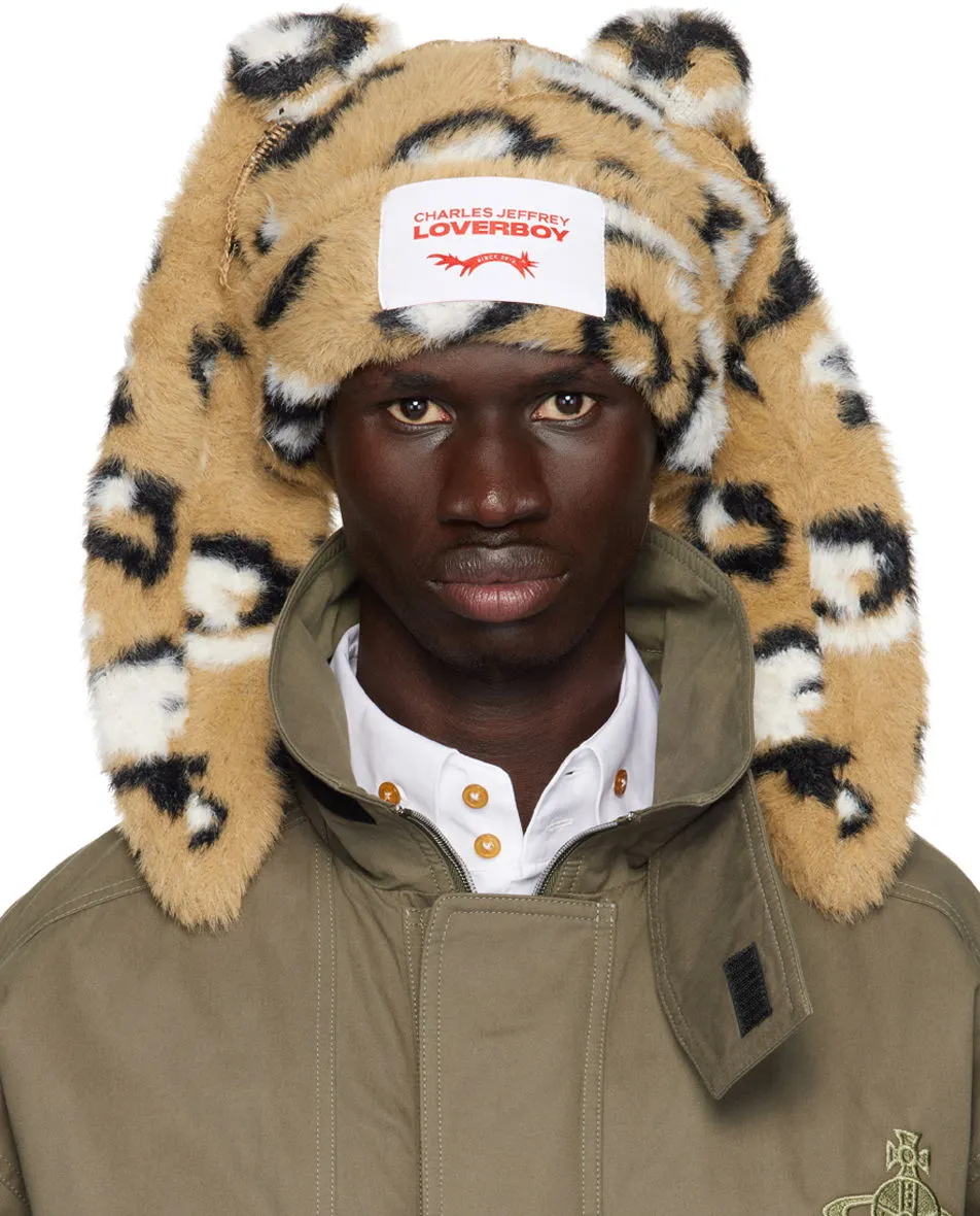 Charles Jeffrey Loverboy Brown Fluffy Chunky Rabbit Beanie