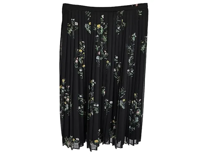 Falda plisada con estampado floral Max Mara Studio en poliéster negro 