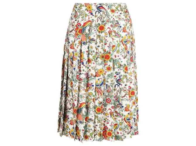 Falda plisada estampada Tory Burch en seda multicolorida hasta la rodilla 