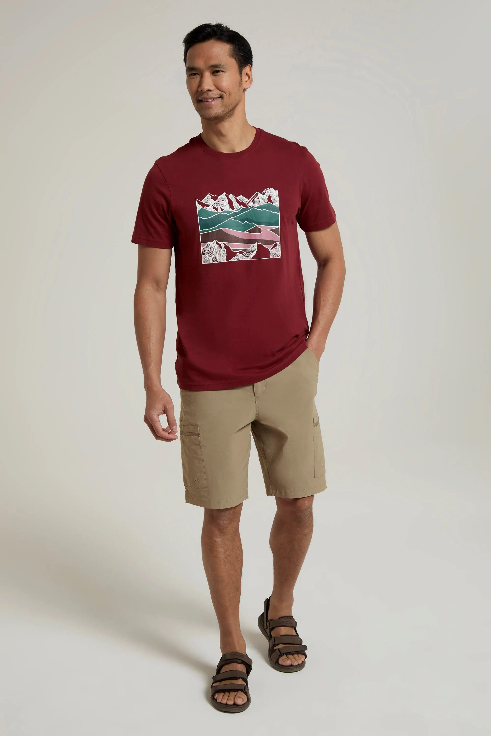 Linear Mountain camiseta orgánica para hombre
