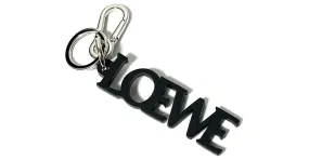 Llavero de cuero negro y metal Loewe 