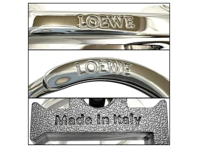 Llavero de cuero negro y metal Loewe 