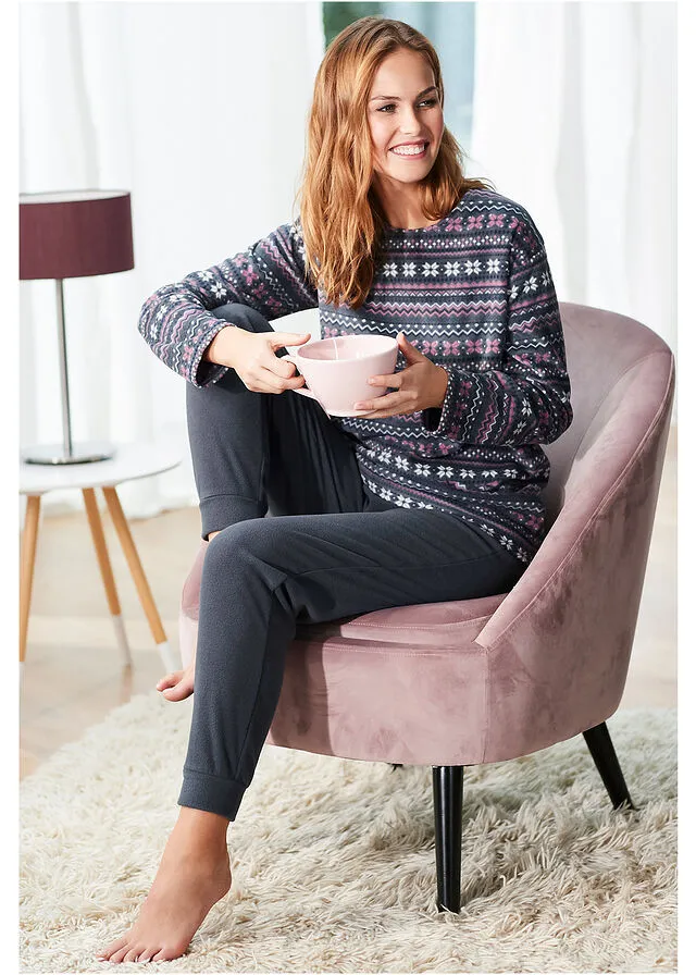 Pijama de rizo Azul oscuro estampado