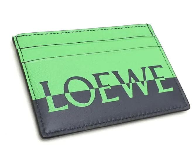 Tarjetero liso Loewe Signature Negro Verde 