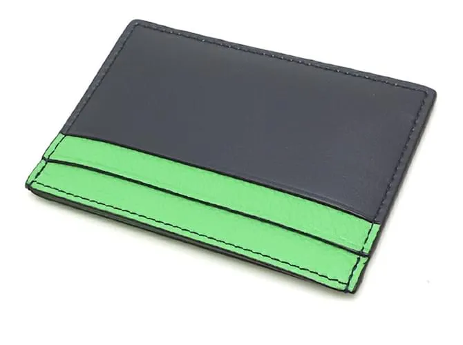 Tarjetero liso Loewe Signature Negro Verde 