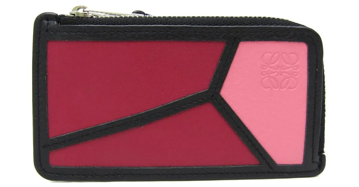 Tarjetero Loewe Puzzle Negro Rosa Púrpura 