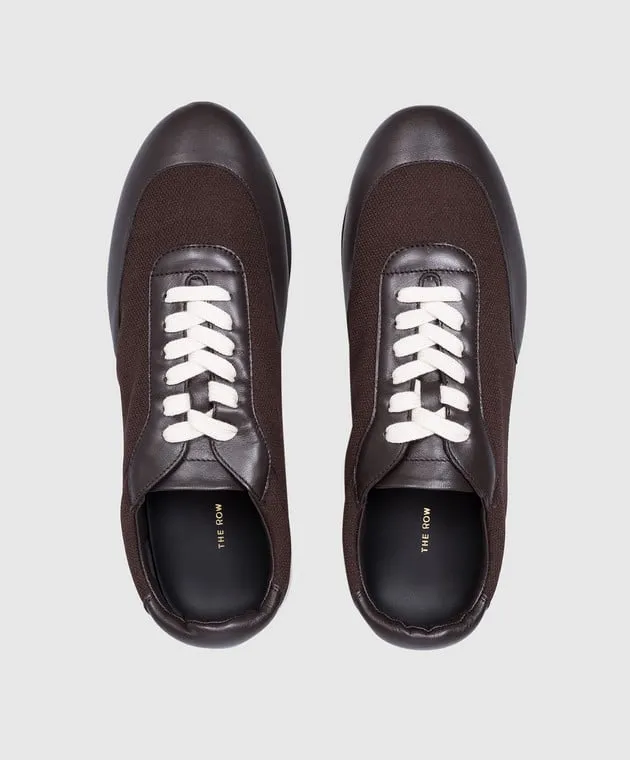 The Row Brown Owen Runner combo sneakers