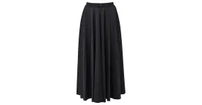 Valentino Garavani Falda midi plisada de poliamida negra con logo de Valentino impreso Negro 