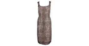 YVES SAINT LAURENT 2008 Vestido midi en verde y gris 